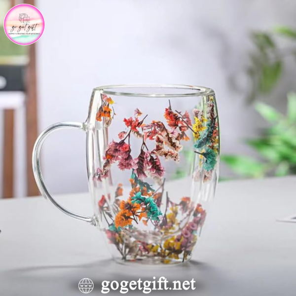Double wall glass coffee mug set